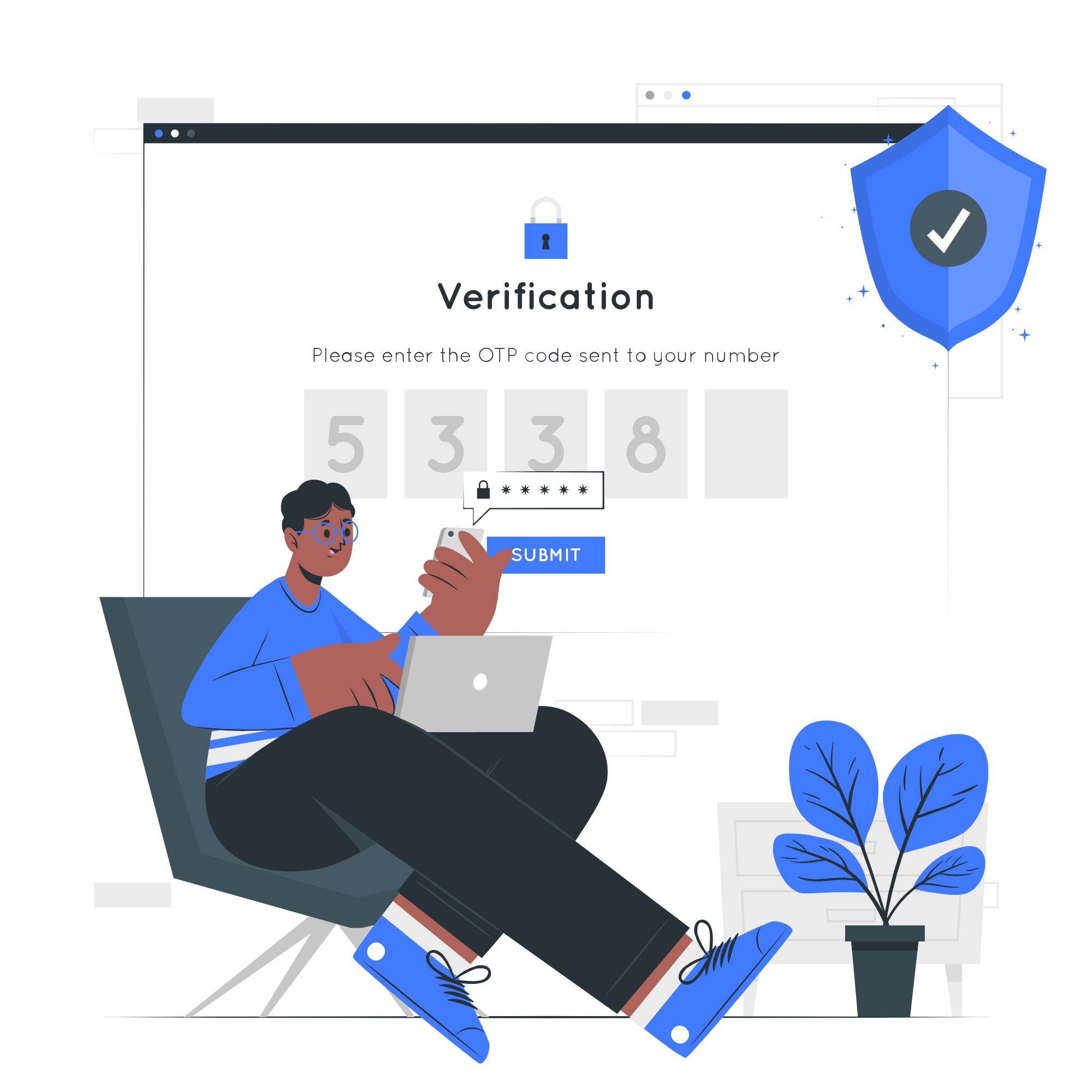 Ilustração de pessoa fazendo o login